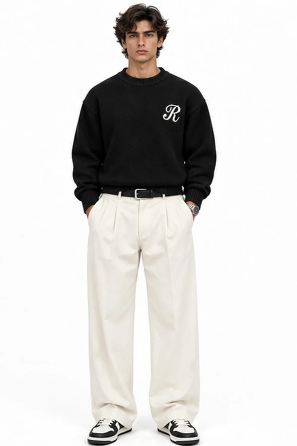 R İşlemeli Triko Kazak — görsel 2