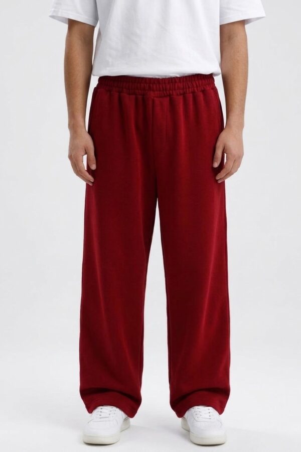 Ayarlanabilir Paça Premium Oversize Eşofman Altı – Bordo