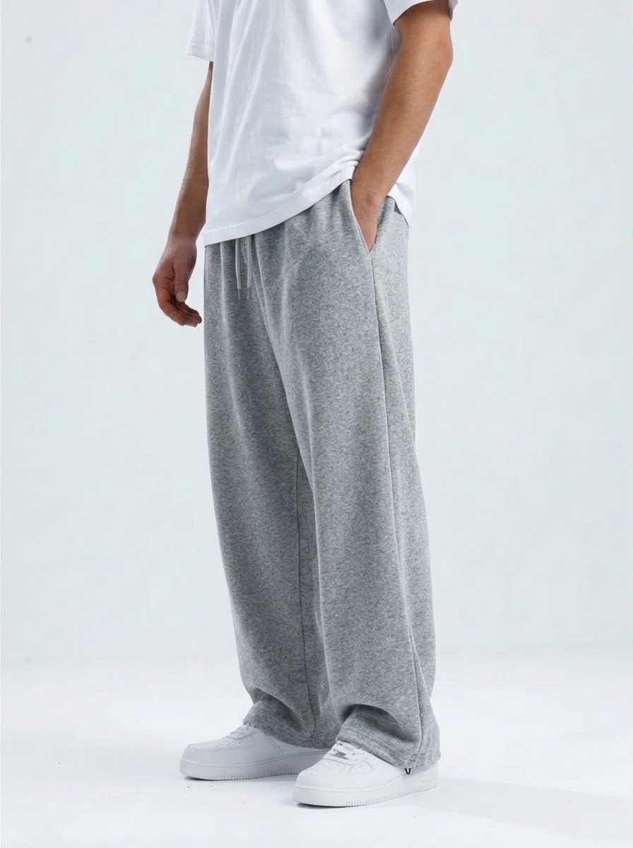 Ayarlanabilir Paça Premium Oversize Eşofman Altı – Gri — görsel 3