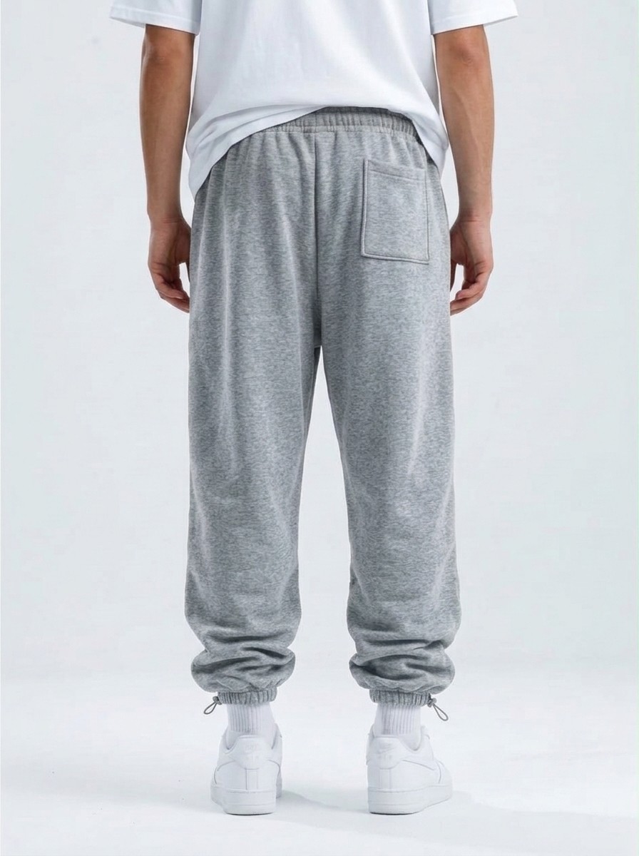 Ayarlanabilir Paça Premium Oversize Eşofman Altı – Gri — görsel 5
