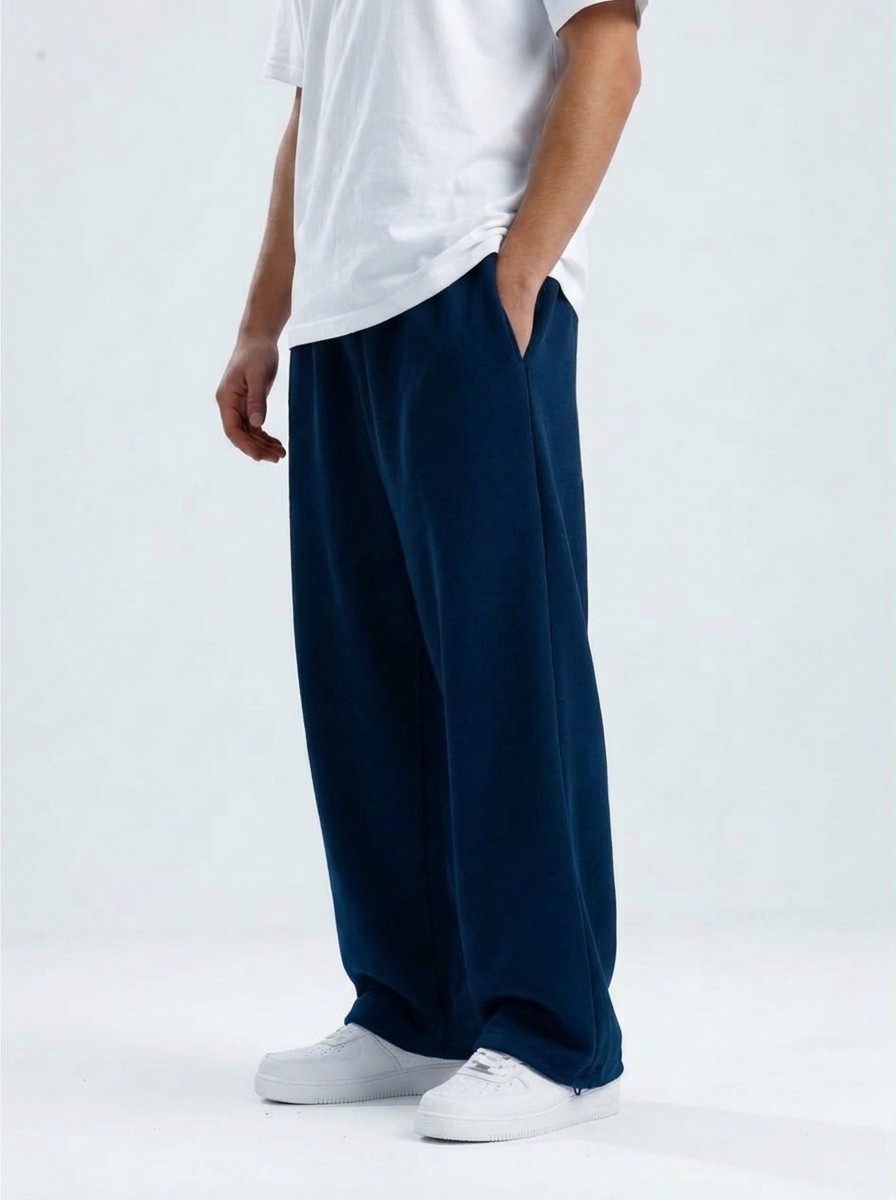 Ayarlanabilir Paça Premium Oversize Eşofman Altı – Lacivert — görsel 3
