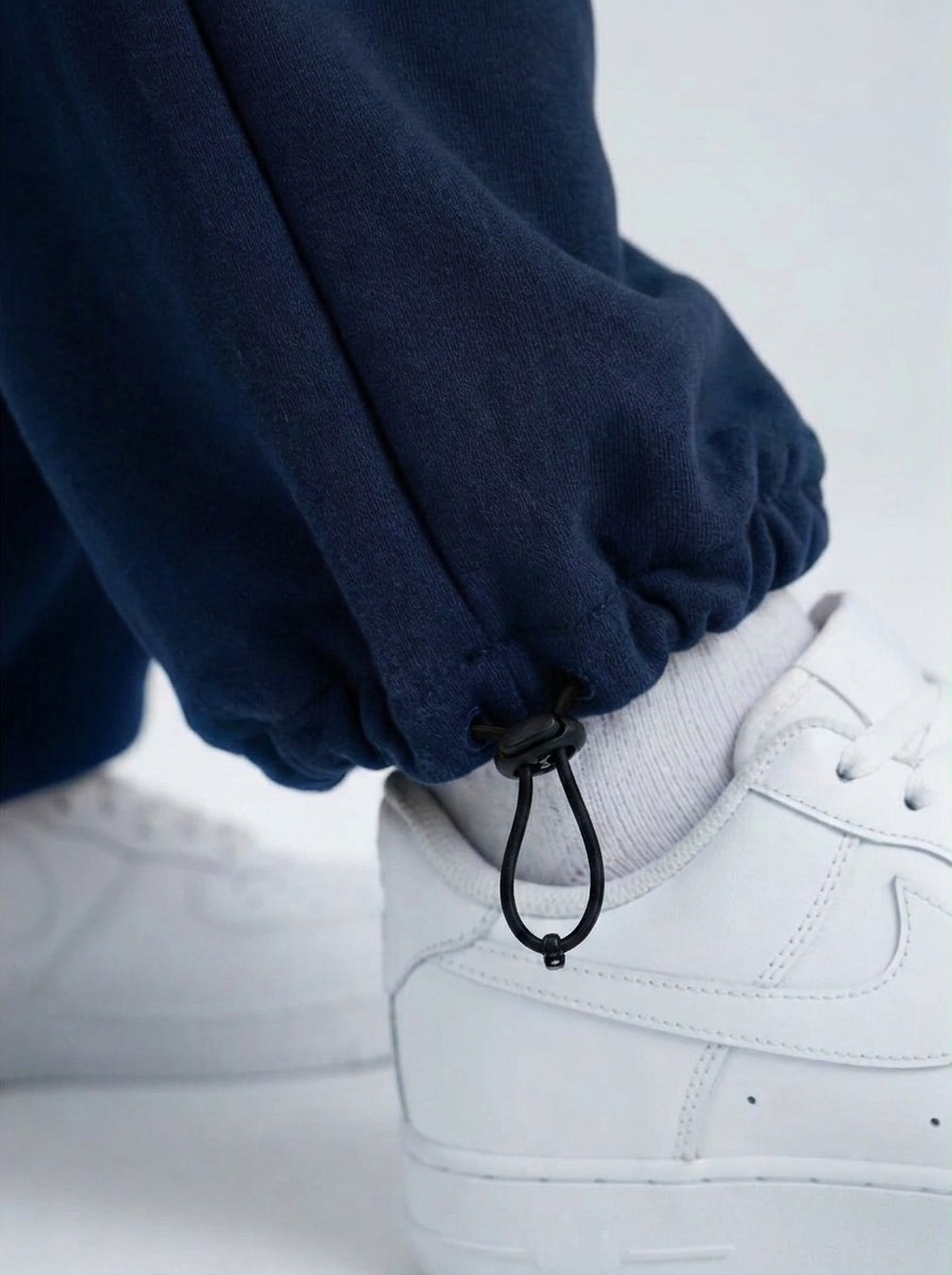 Ayarlanabilir Paça Premium Oversize Eşofman Altı – Lacivert — görsel 6