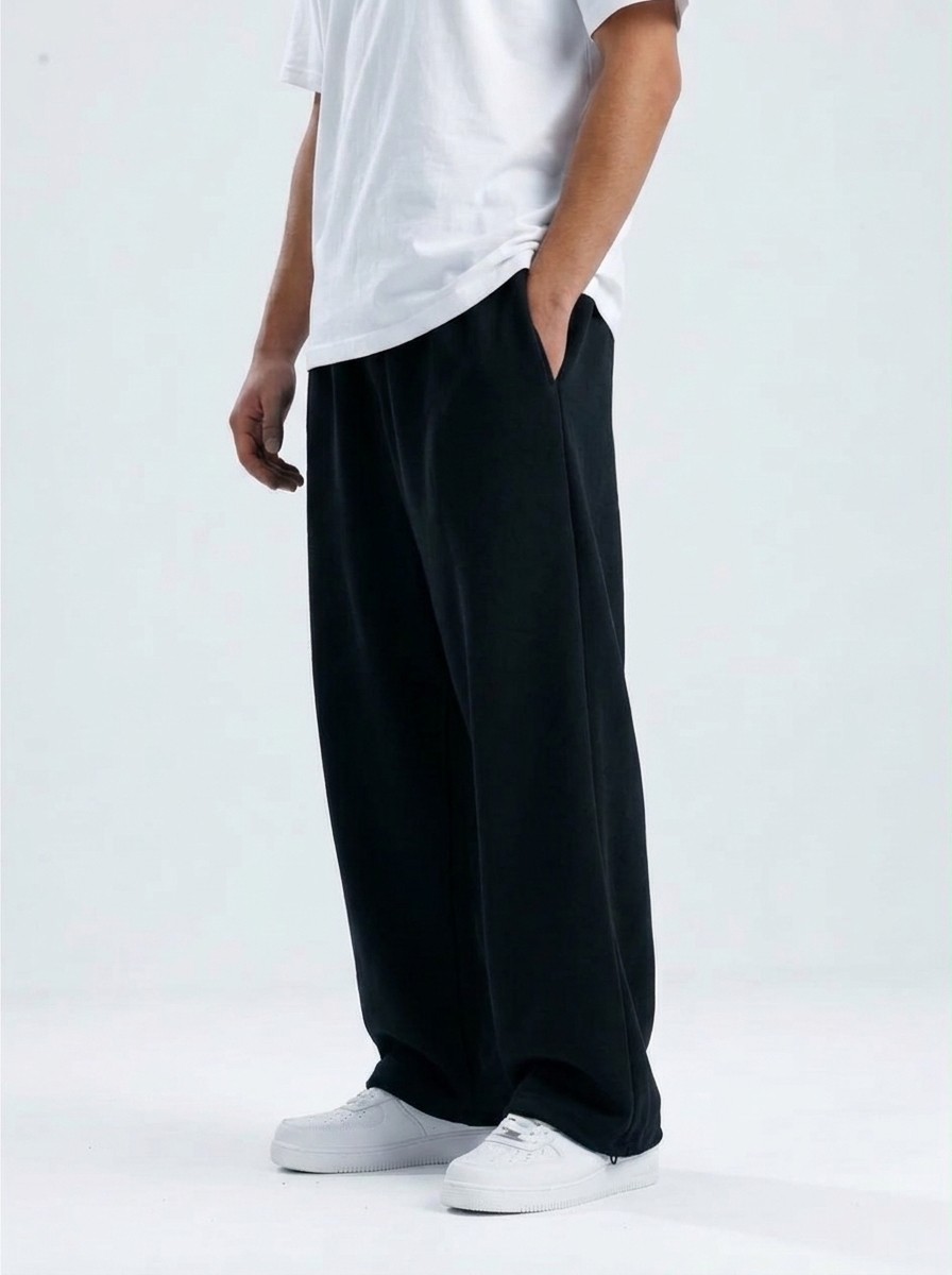Ayarlanabilir Paça Premium Oversize Eşofman Altı – Siyah — görsel 3