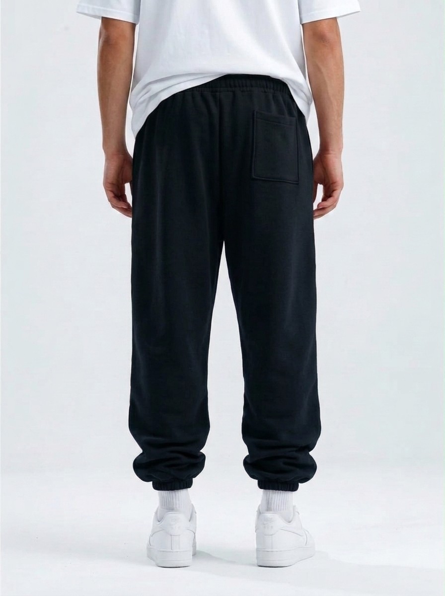 Ayarlanabilir Paça Premium Oversize Eşofman Altı – Siyah — görsel 5