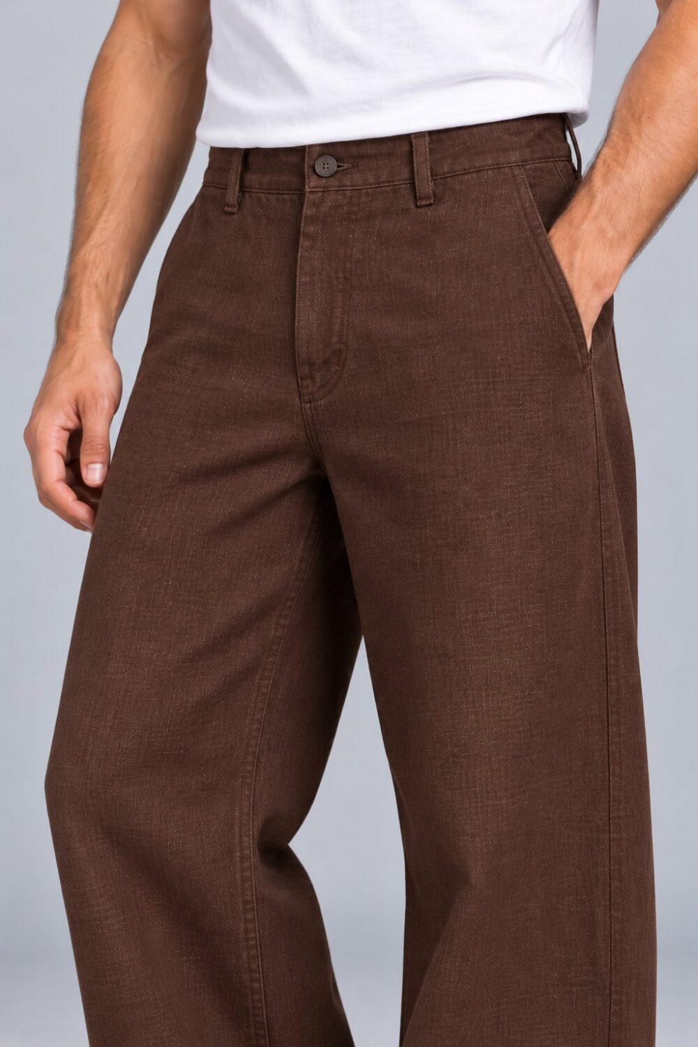Ham Keten Baggy Pantolon — görsel 3