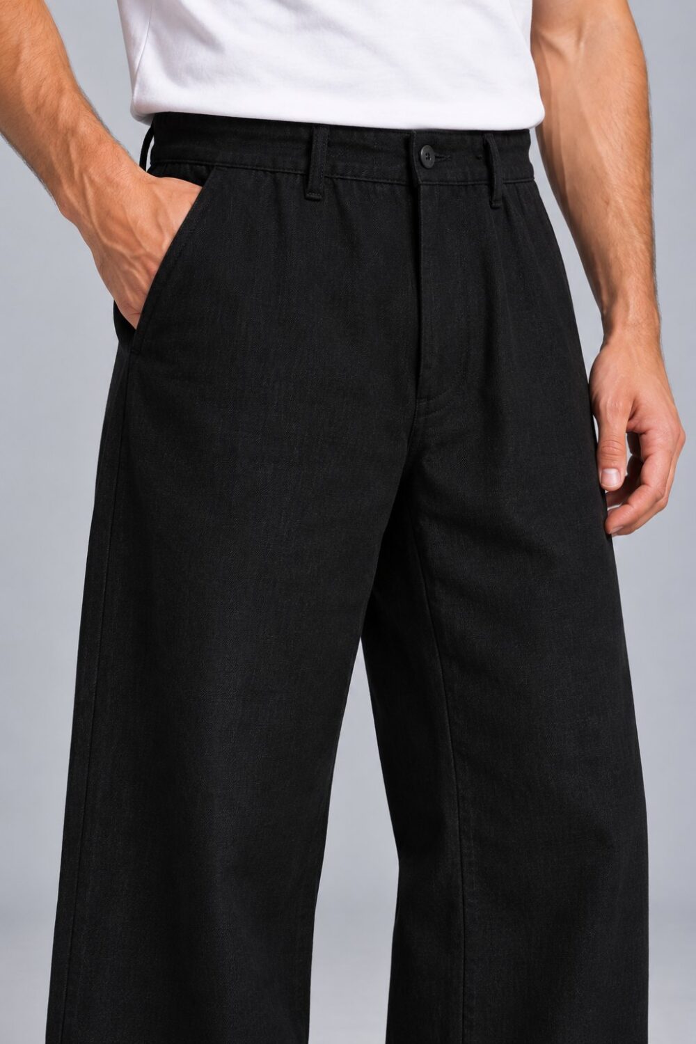 Ham Keten Baggy Pantolon — görsel 3