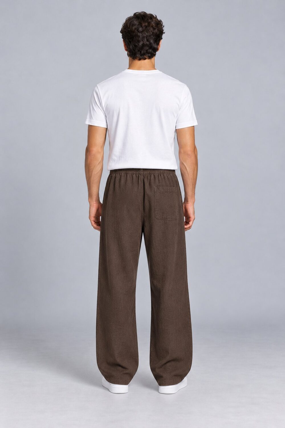 Bel Lastikli Ham Keten Baggy Pantolon — görsel 2