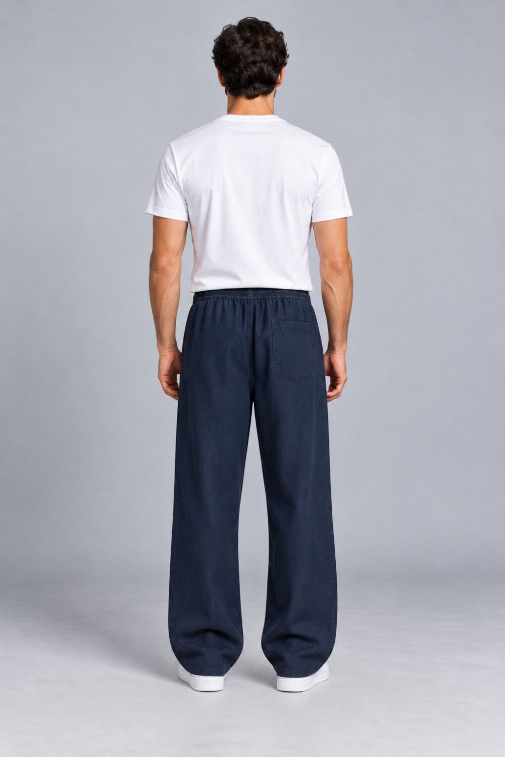 Bel Lastikli Ham Keten Baggy Pantolon — görsel 2