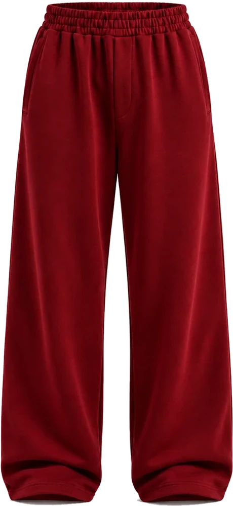 Ayarlanabilir Paça Premium Oversize Eşofman Altı – Bordo — görsel 7